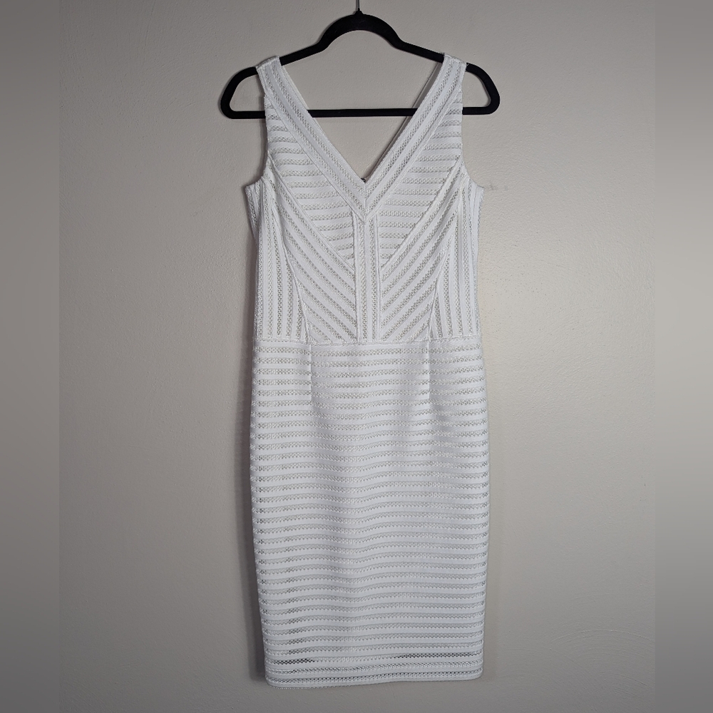4 W by Worth White Lace Sleeveless Sheath Dress